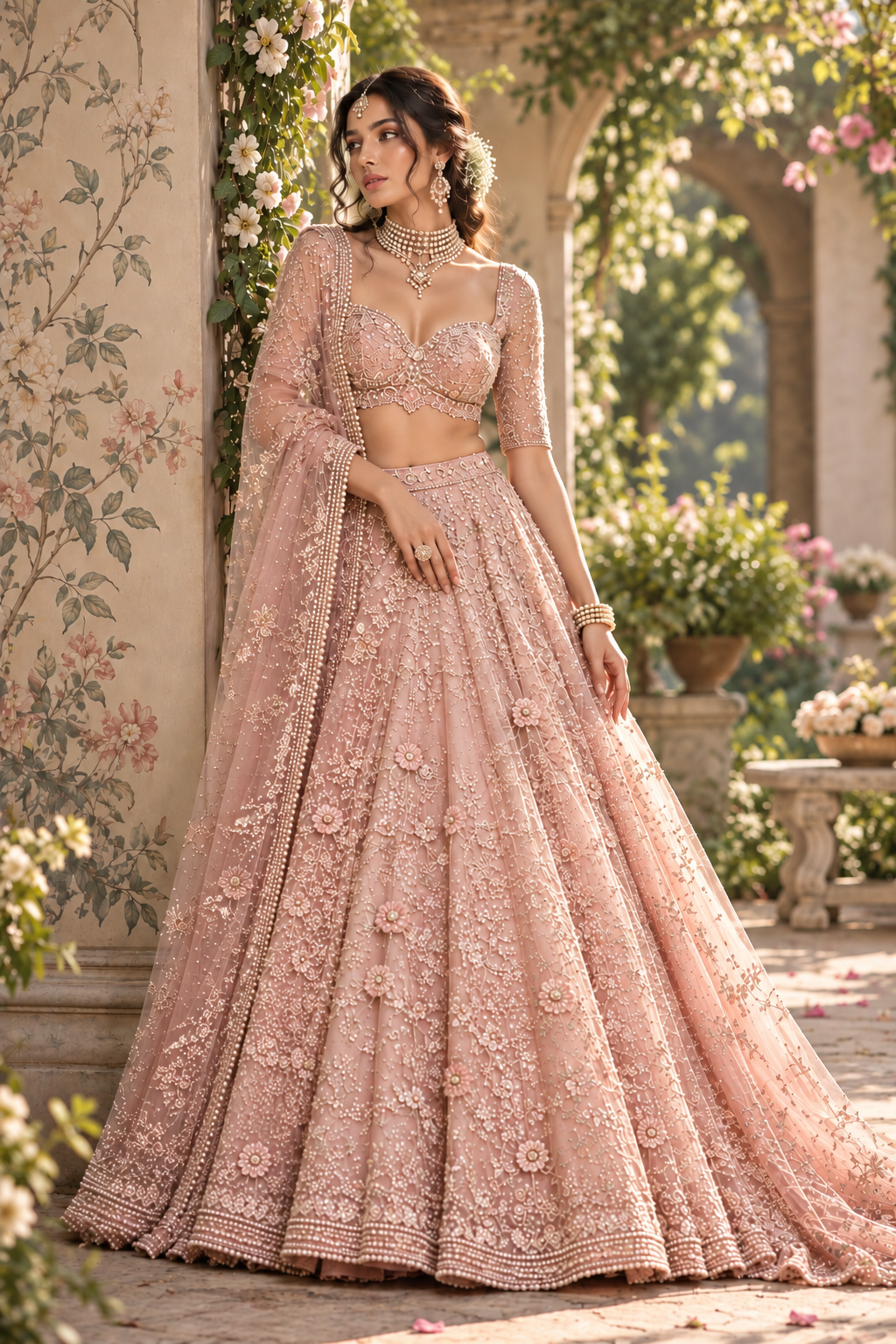 bridal lehenga designs, blush pink lehengas, bridal lehenga ideas