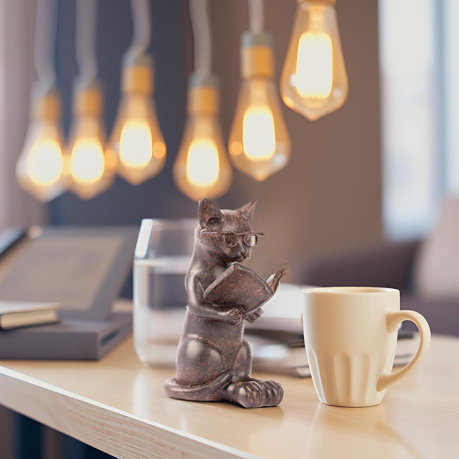 cute cat statue for reading room decor, reading nook decor ideas, Cat Decor for Cat Lovers