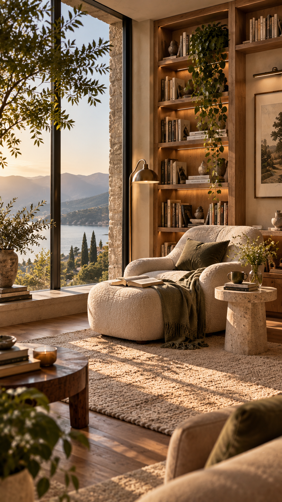 reading nook lighting, luxury style reading nook, reading nook window