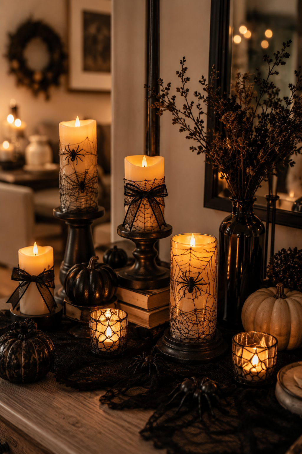 halloween candle, easy home decor ideas