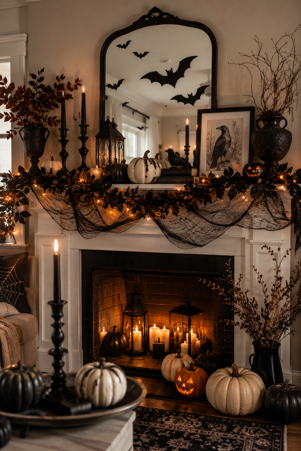 halloween fireplace decor ideas