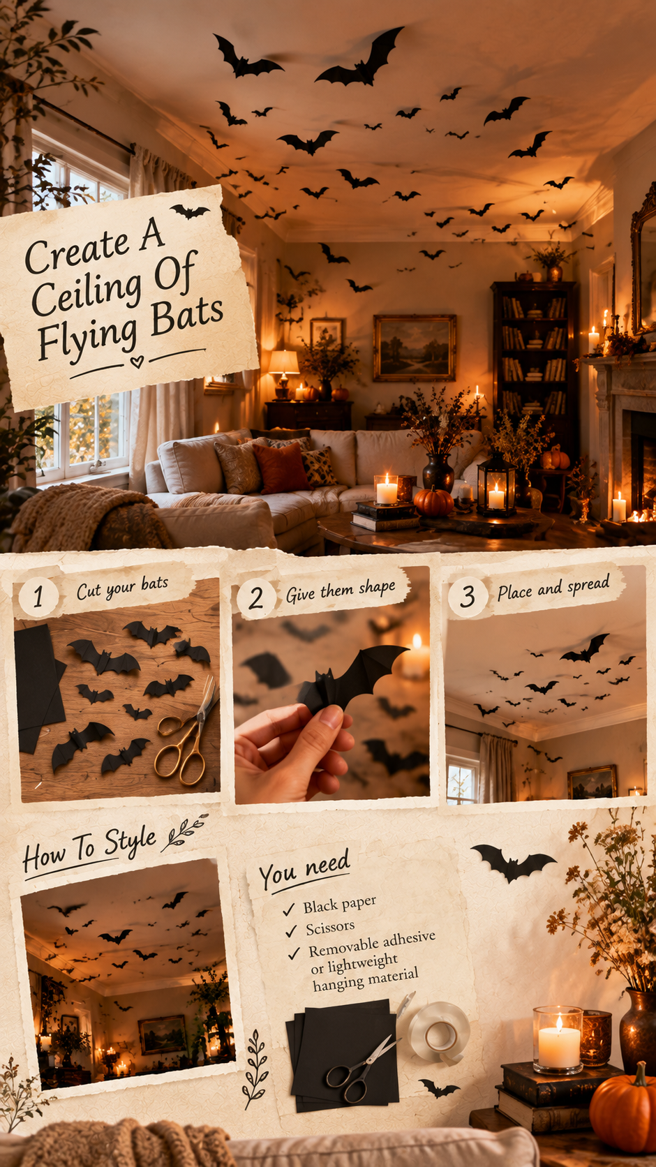 diy halloween ceiling decorations, how to make diy halloween decorations