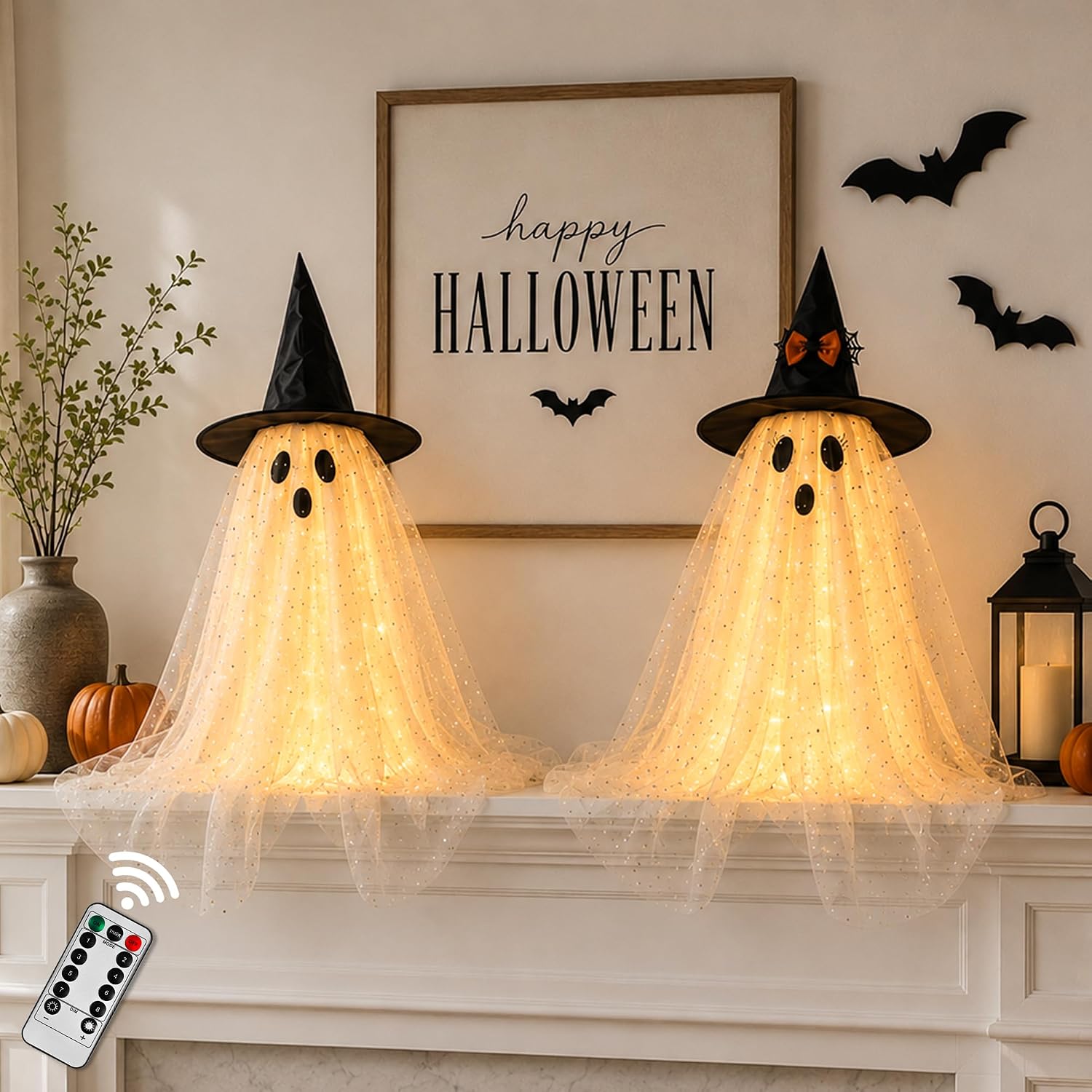 Halloween Party Decorations,Spooky Ghost Light for Home Table Room Kitchen Office