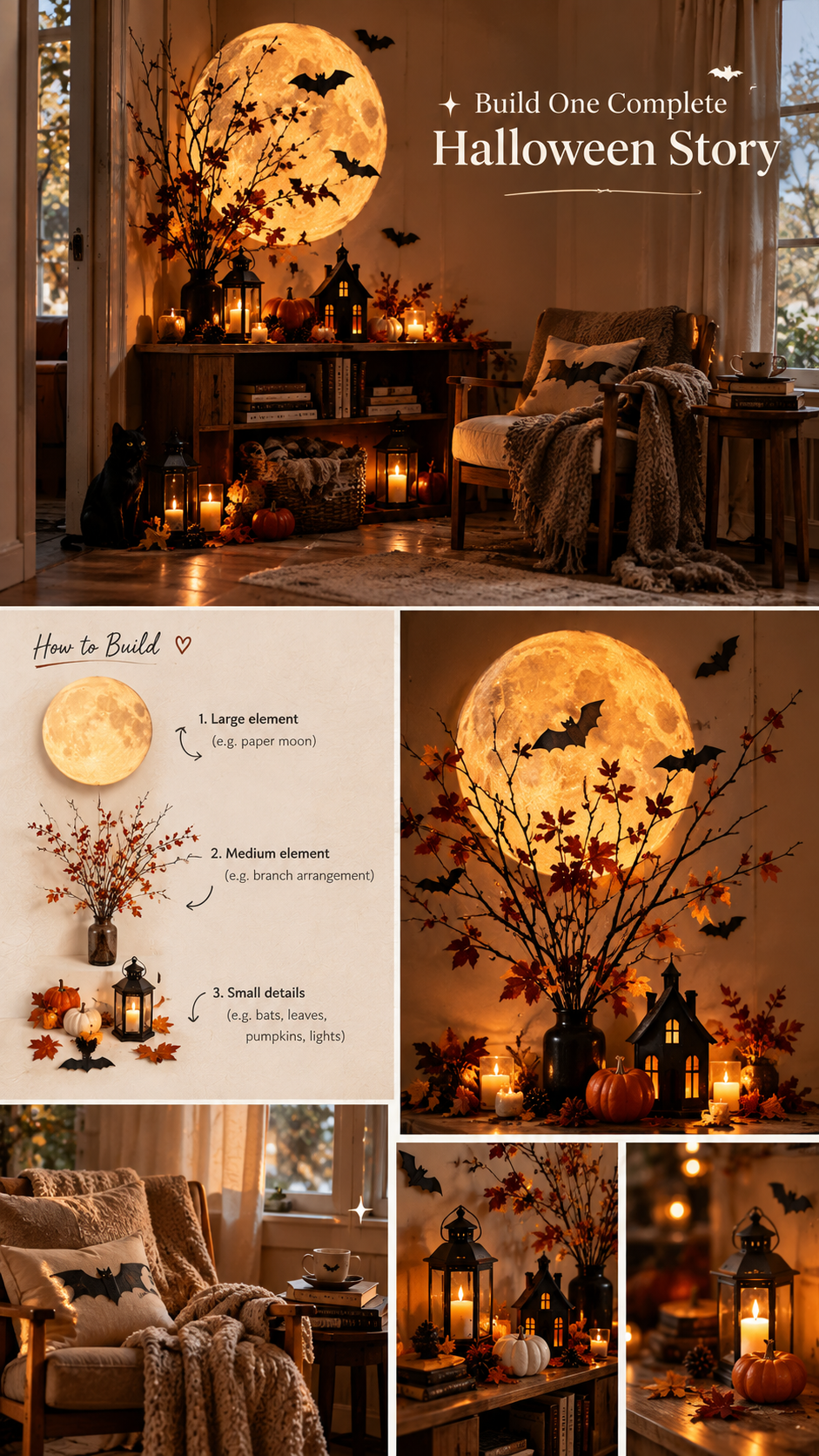 halloween corner decoration, halloween room decor ideas