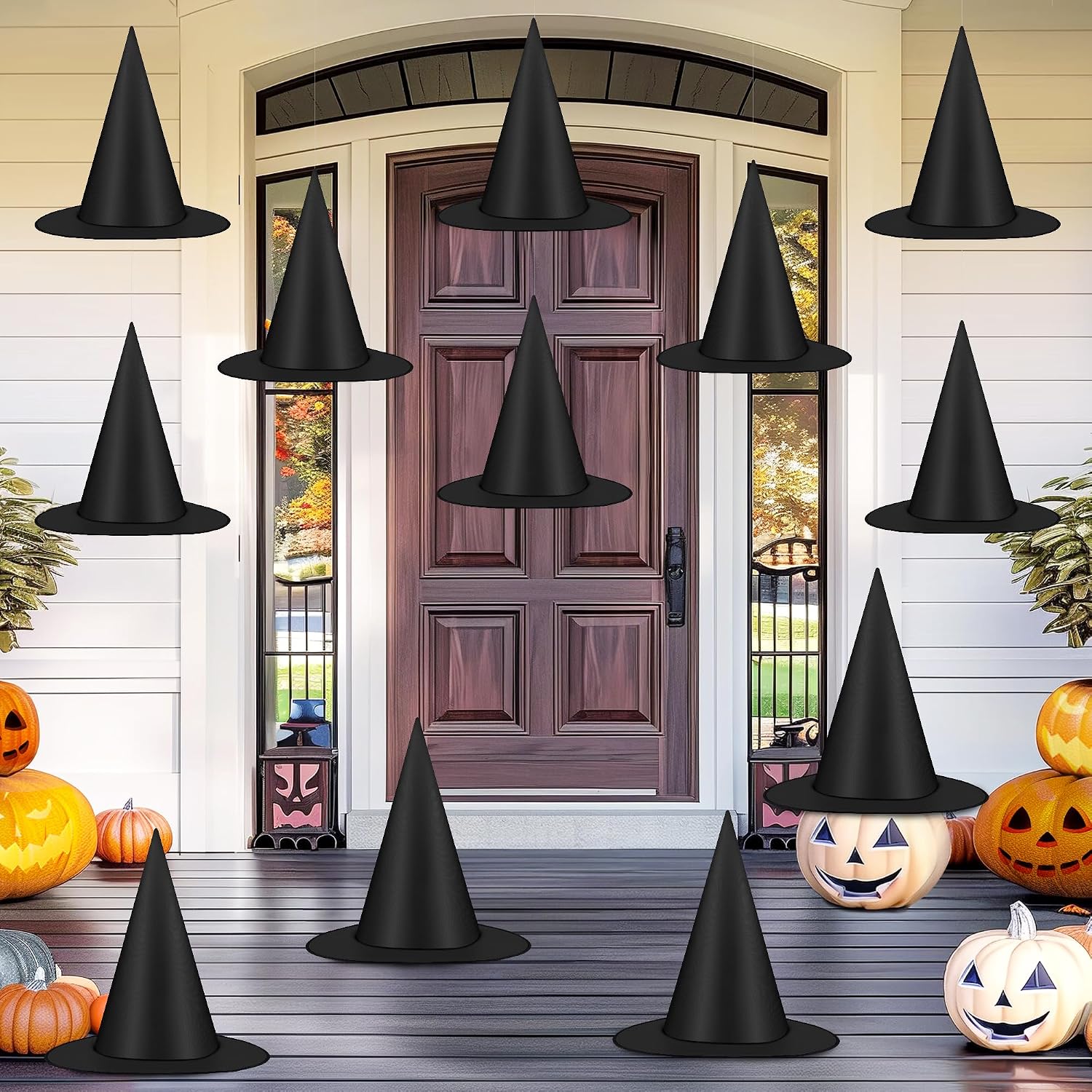Witch Costume Accessories Witches Hat with 328 FT Nylon Cord Wizard Hats Indoor Outdoor Halloween Decorations