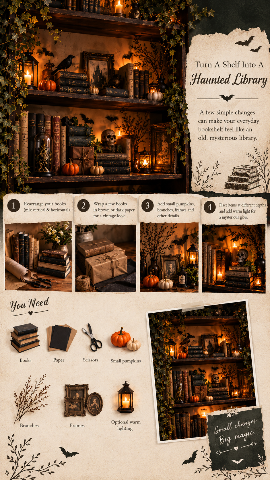 halloween home decor ideas, homemade halloween decorations