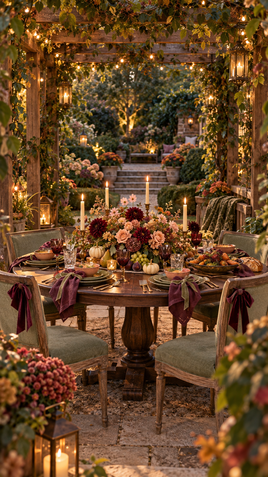 round table fall decor ideas, fall round dining table decor, fall colorful flowers