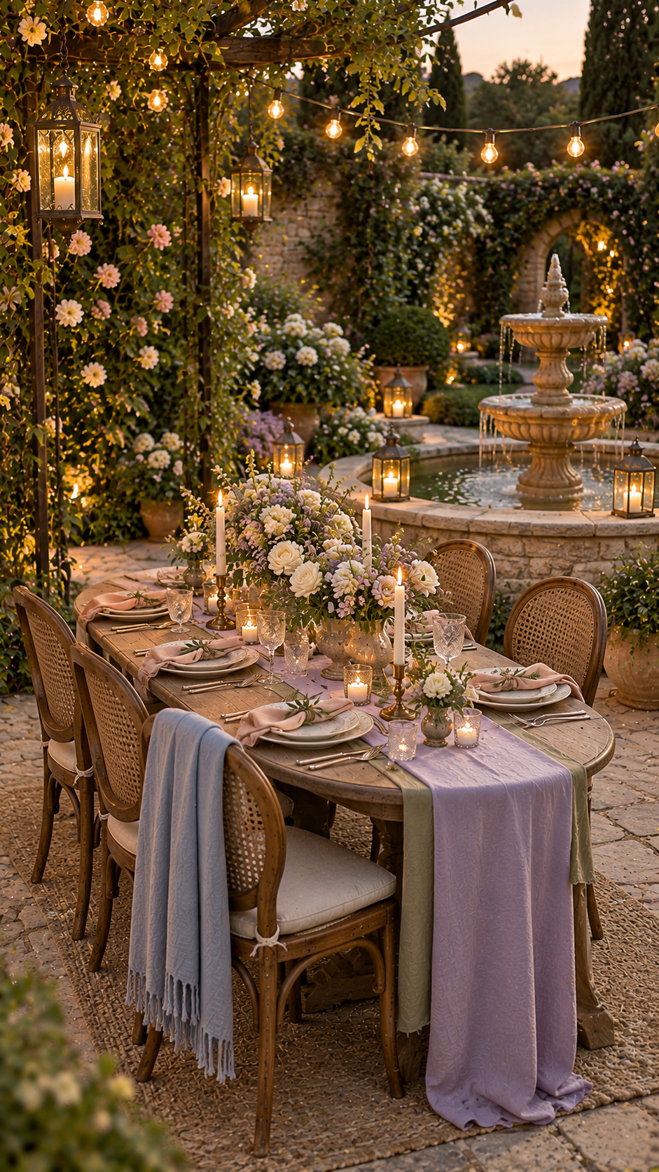 outdoor dinner party decor ideas, outdoor dinner party table setting ideas