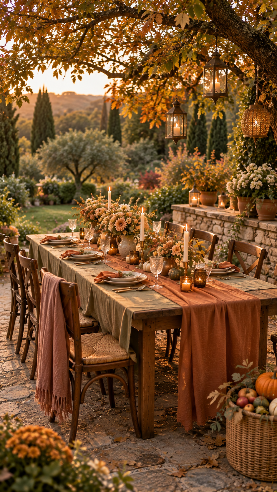 simple outdoor table decorations, thanksgiving outdoor table decorations, outdoor christmas dinner party ideas