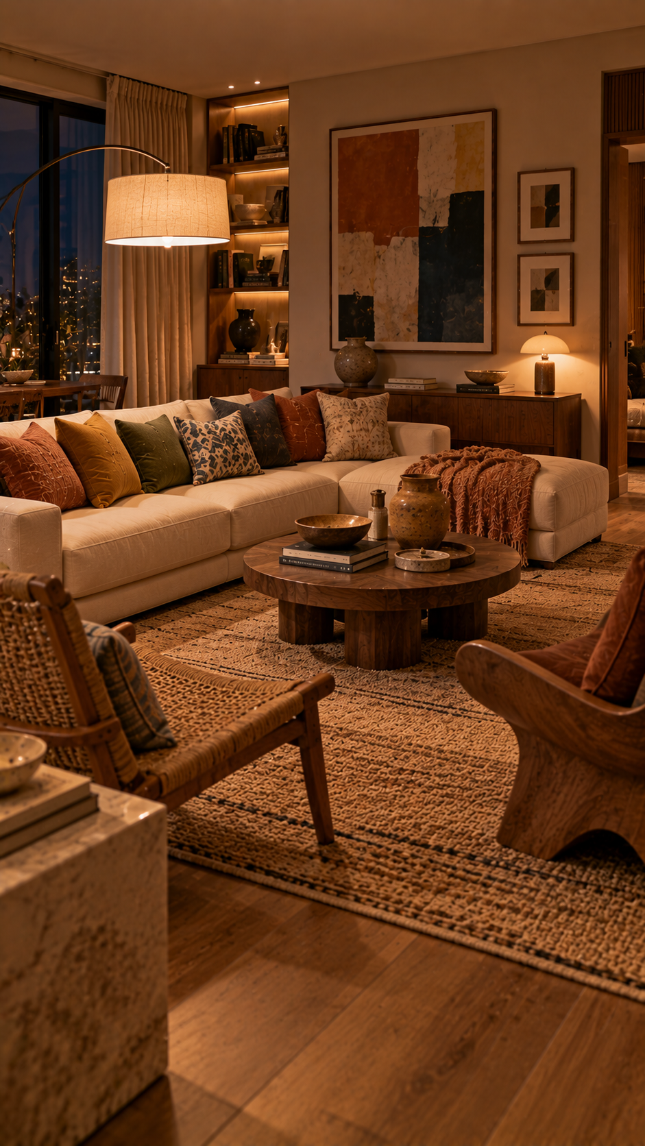 contemporary boho interior design, contemporary boho living room decor ideas, boho interior design