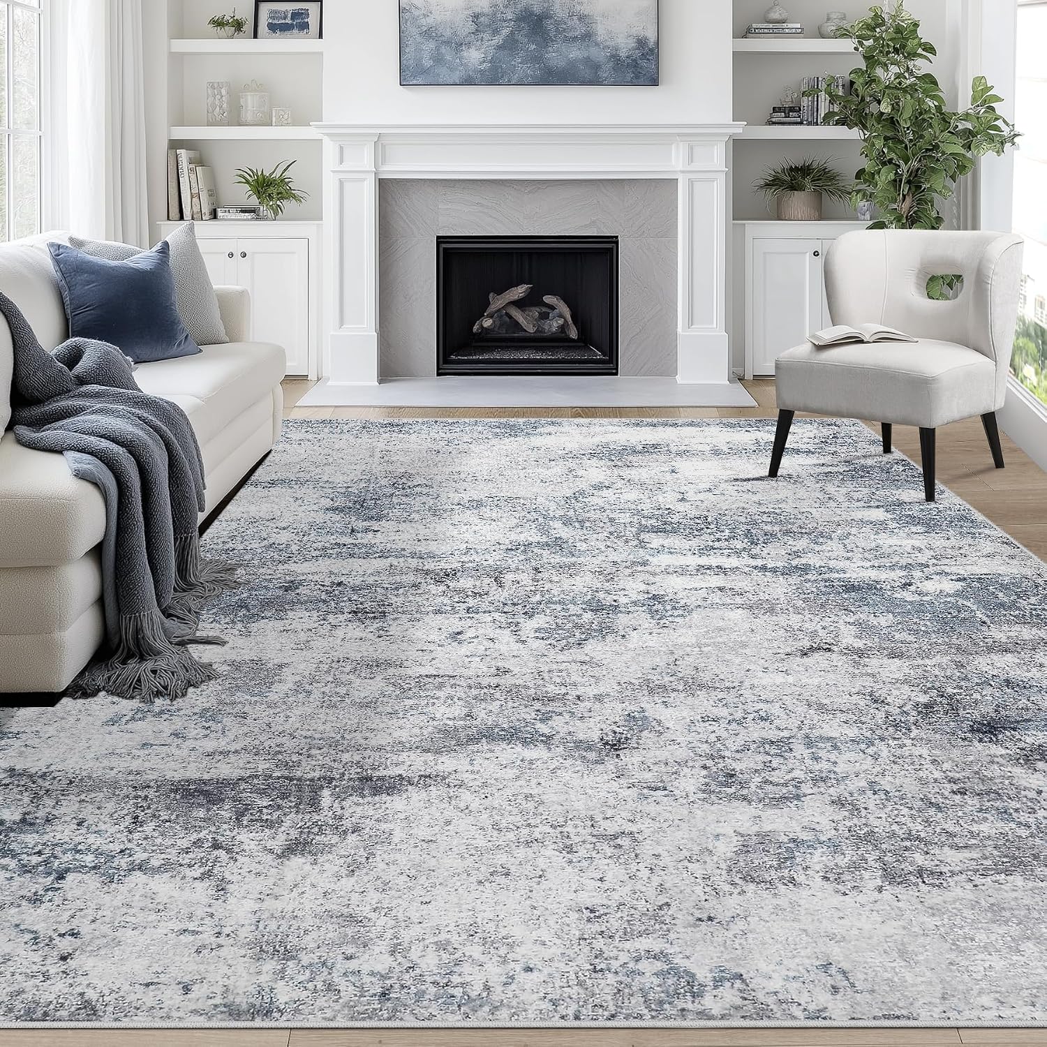 Bedroom, living and Dining RoomNon-Slip Backing, Soft, Low-Pile, Foldable, Water Repellent, Pet Proof, Non-Shedding, Indoor rugs