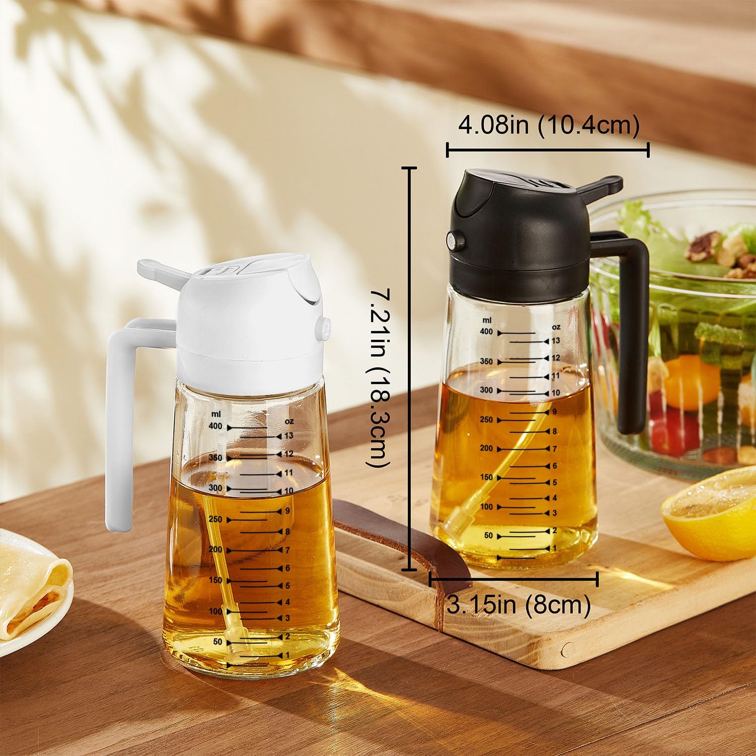 oil dispenser for kitchen, air fryer oil dispenser, cooking oil bottle, glass jar for oil