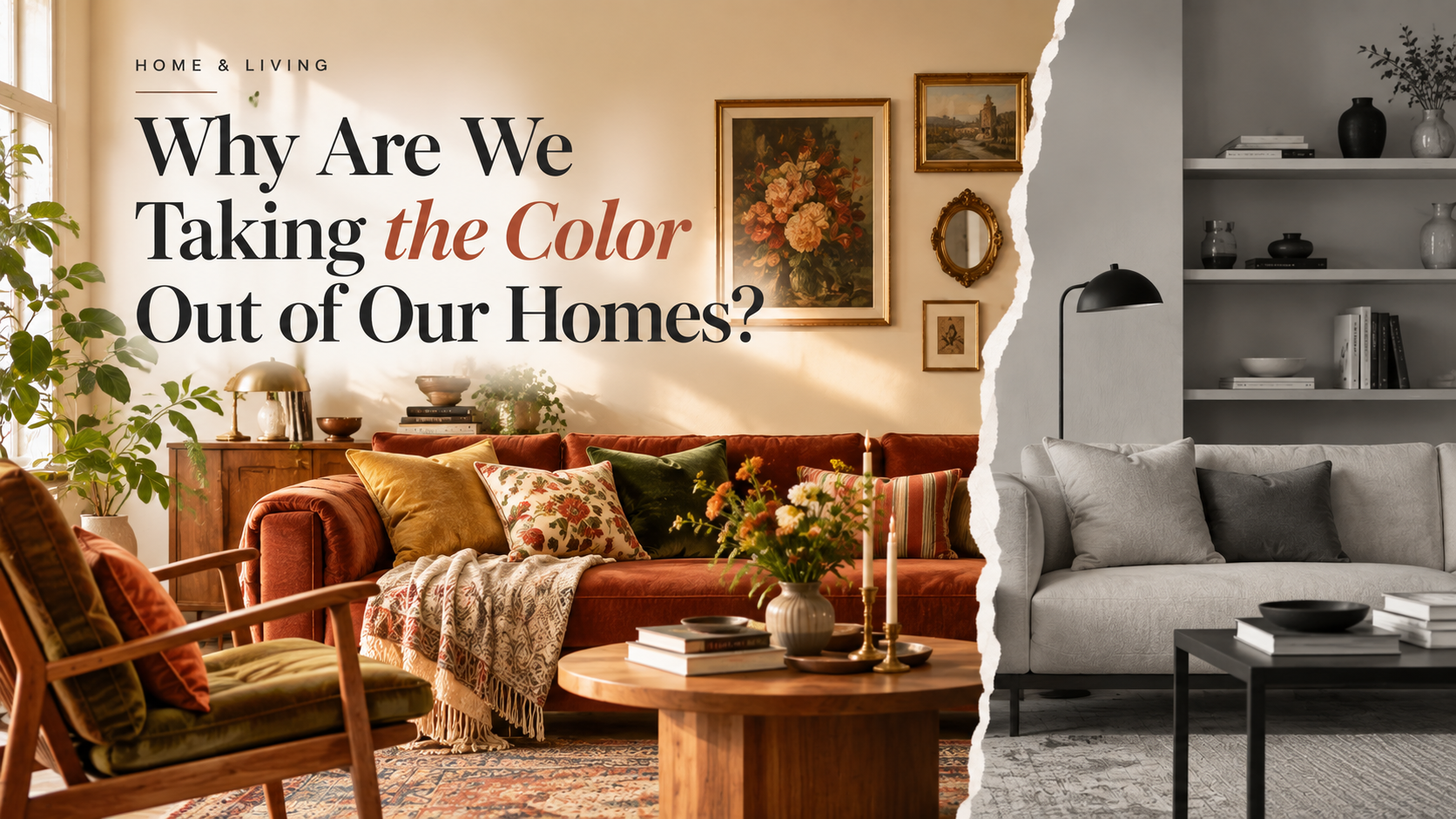 Home interior, home color palette, home vintage style